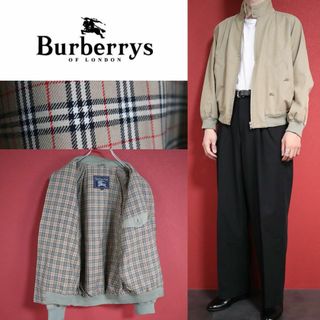 バーバリー(BURBERRY)の【極希少】Burberrys 90s 裏地ノバチェック柄 刺繍ジップジャケット(ブルゾン)