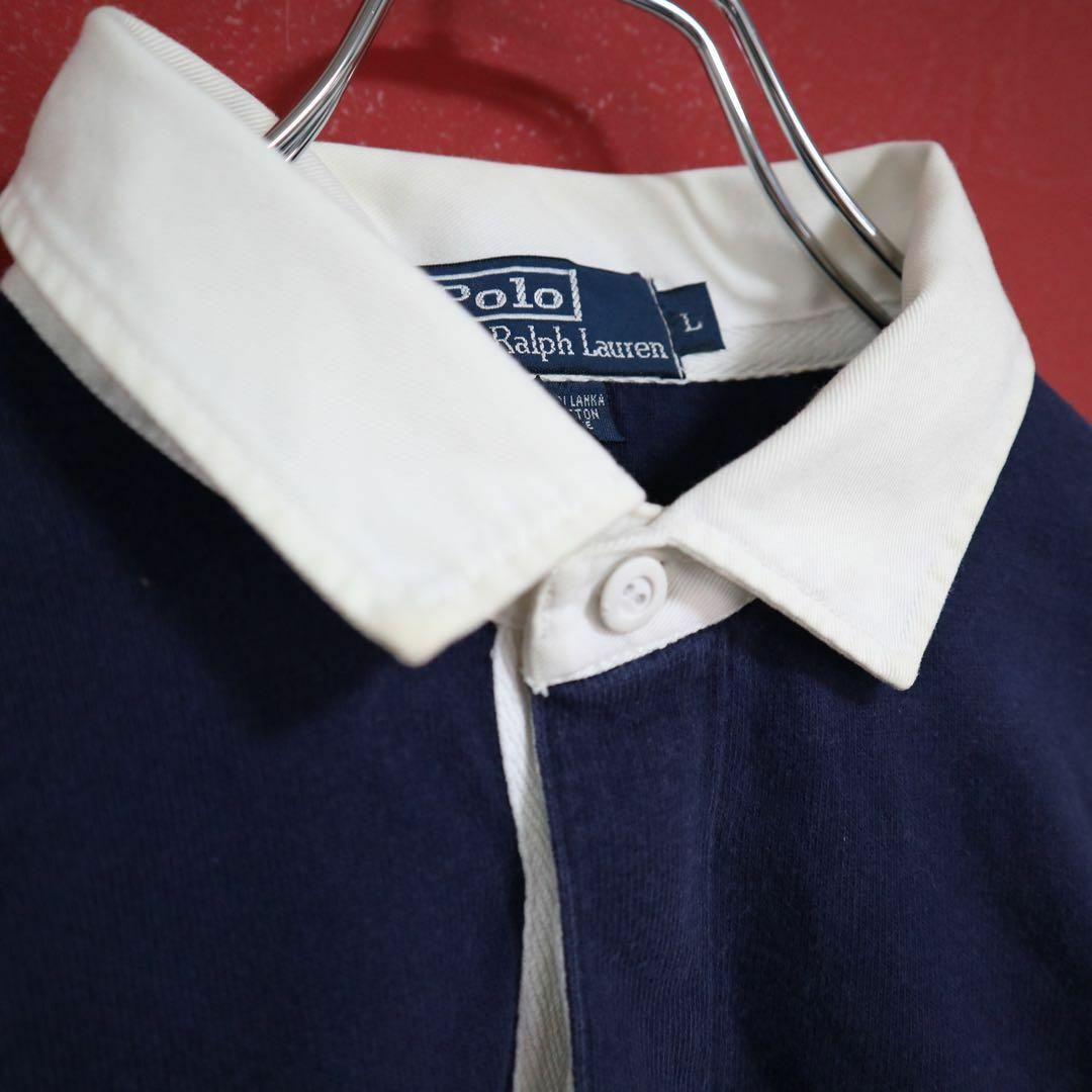 Ralph Lauren(ラルフローレン)の【希少ヴィンテージ】Polo by Ralph Lauren 刺繍 ラガーシャツ メンズのトップス(Tシャツ/カットソー(七分/長袖))の商品写真