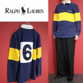 ラルフローレン(Ralph Lauren)の【希少ヴィンテージ】Polo by Ralph Lauren 刺繍 ラガーシャツ(Tシャツ/カットソー(七分/長袖))