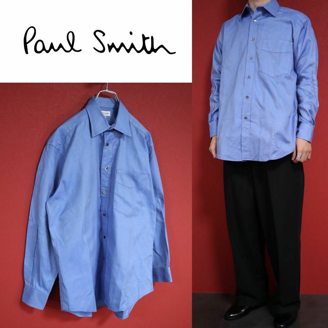 Paul Smith(ポールスミス)のPaul Smith ポールスミス ブルー ステッチポケット シャツ 長袖 メンズのトップス(シャツ)の商品写真