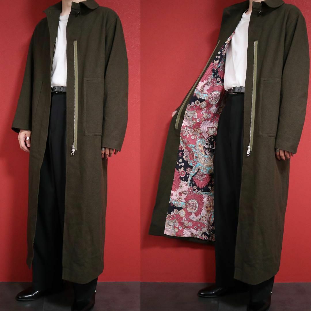 Yohji Yamamoto(ヨウジヤマモト)の【スペシャル】WXYZ ヨウジヤマモト 裏地花柄 ジップデザイン ロングコート レディースのジャケット/アウター(ロングコート)の商品写真