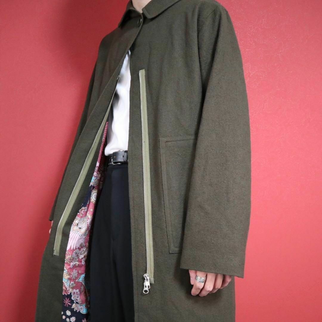 Yohji Yamamoto(ヨウジヤマモト)の【スペシャル】WXYZ ヨウジヤマモト 裏地花柄 ジップデザイン ロングコート レディースのジャケット/アウター(ロングコート)の商品写真