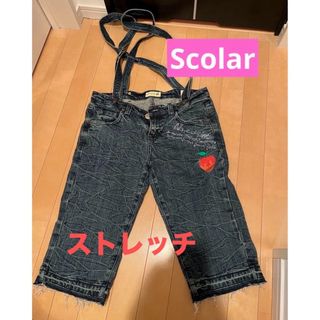 スカラー(ScoLar)の【期間限定】Scolar りんご刺繍ジーンズ　しらゆきひめ(デニム/ジーンズ)