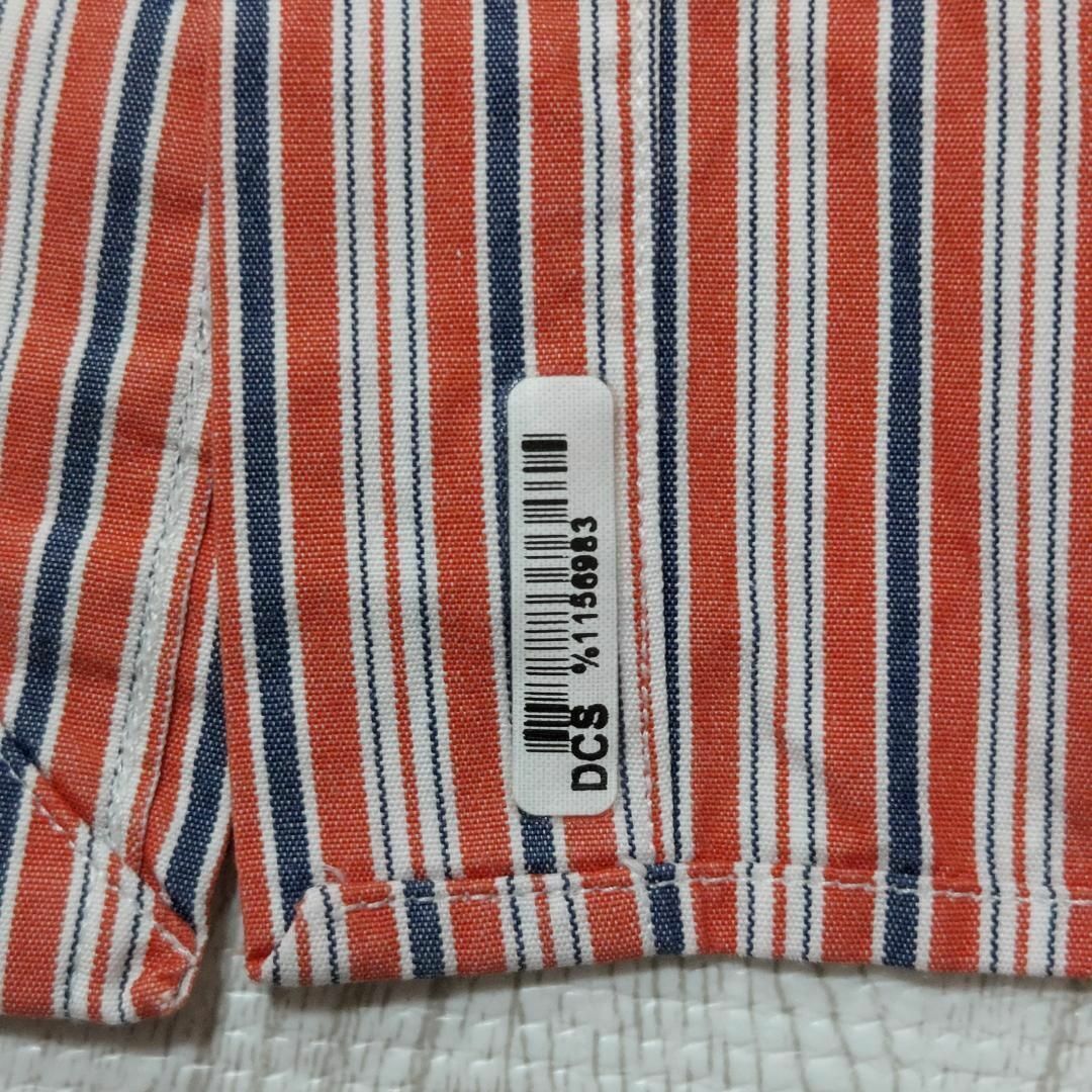 90s ラルフローレン BDストライプシャツ 刺繍ポニー 2XL レッド 赤 紺
