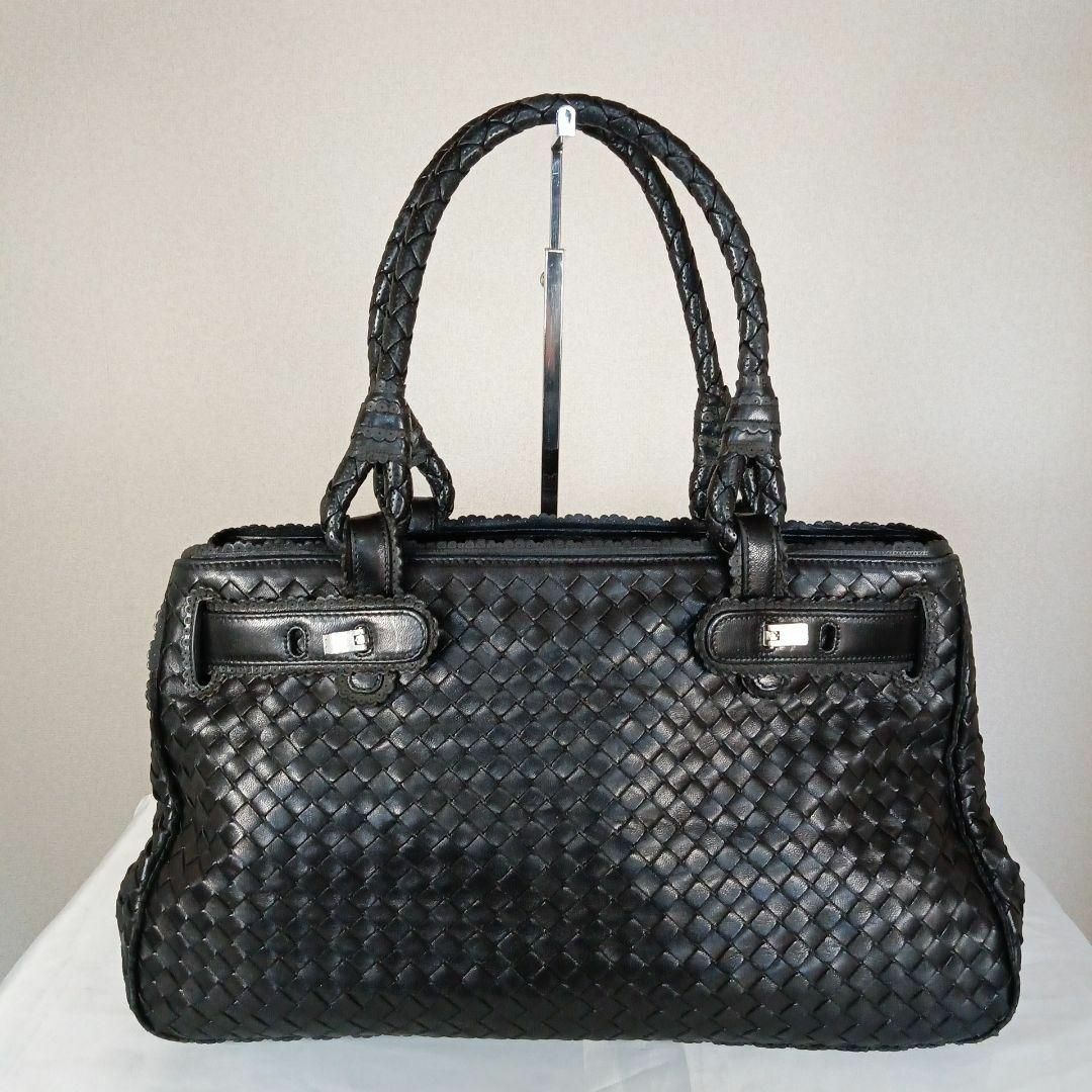 Bottega Veneta(ボッテガヴェネタ)の美品　ボッテガヴェネタ　激レア　トートバッグ　イントレチャート　大容量　黒系 メンズのバッグ(トートバッグ)の商品写真