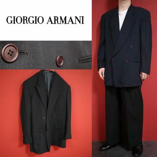 ジョルジオアルマーニ(Giorgio Armani)の【極希少】GIORGIO ARMANI 紫ボタン ダブルテーラードジャケット(テーラードジャケット)
