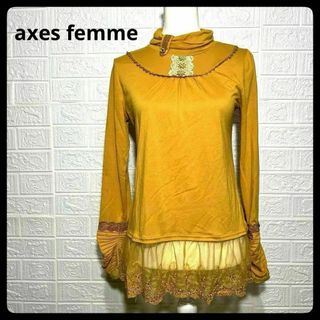 アクシーズファム(axes femme)の美品　アクシーズファム　レディース　トップス　インナー　レース　ガーリー　花柄(Tシャツ(長袖/七分))