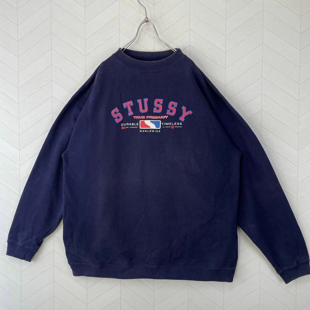 希少 90s OLD STUSSY トレーナー スウェット アーチロゴ ゆるだぼ