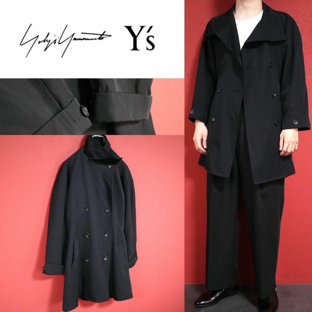 Yohji Yamamoto(ヨウジヤマモト)の【希少ヴィンテージ】Y's ヨウジヤマモト 初期タグ ロングトレンチコート レディースのジャケット/アウター(トレンチコート)の商品写真