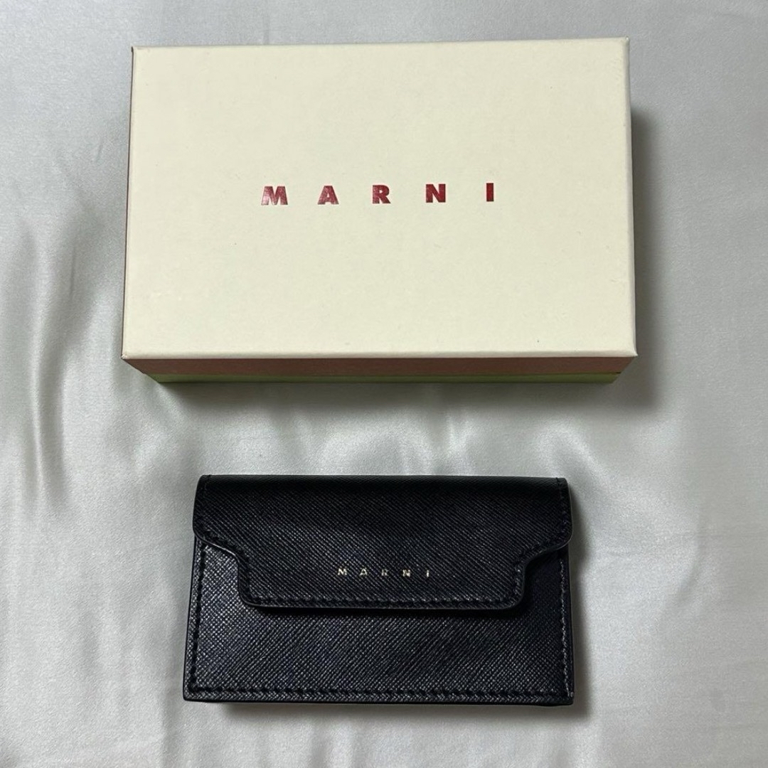 marni マルニ名刺入れ　ブラック サフィアーノレザー製 ビジネスカードケース | フリマアプリ ラクマ