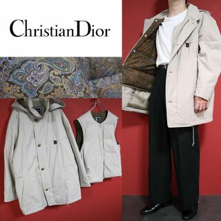 【極希少/２点セット】Christian Dior 裏地ペイズリー ダウンJKT