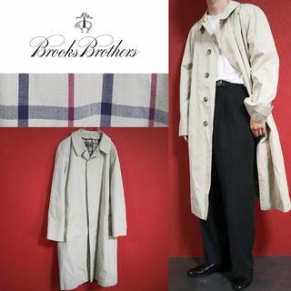 【ヴィンテージ】Brooks Brothers 裏地チェック ステンカラーコート(ステンカラーコート)