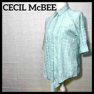 セシルマクビー(CECIL McBEE)の美品　CECIL McBEE セシルマクビー　シャツ　レディース　透け感　モテ服(シャツ/ブラウス(長袖/七分))