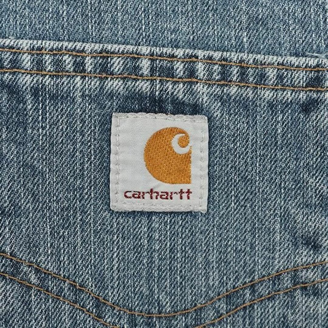 carhartt(カーハート)のcarhartt カーハート バギーデニム ボトム パンツ ロゴ刺繍 青 ブルー メンズのパンツ(デニム/ジーンズ)の商品写真