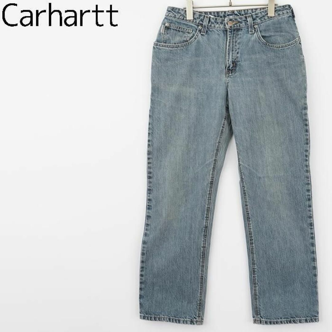 carhartt(カーハート)のcarhartt カーハート バギーデニム ボトム パンツ ロゴ刺繍 ブルー L メンズのパンツ(デニム/ジーンズ)の商品写真