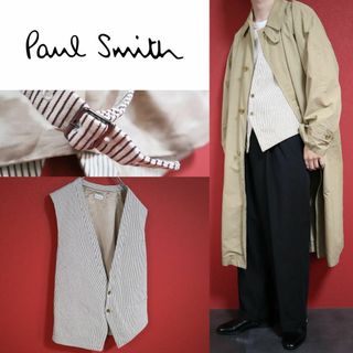 ポールスミス(Paul Smith)の【極希少】Paul Smith ベルトデザイン リネン混 インナー使い◎ ベスト(ベスト)