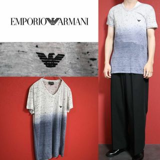 エンポリオアルマーニ(Emporio Armani)の【希少】EMPORIO ARMANI グラデーションデザイン ロゴ刺繍 Tシャツ(Tシャツ/カットソー(半袖/袖なし))