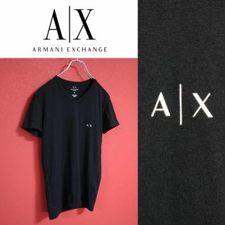 アルマーニエクスチェンジ(ARMANI EXCHANGE)の【美品】ARMANI EXCHANGE Vネック ロゴプリント Tシャツ(Tシャツ(半袖/袖なし))