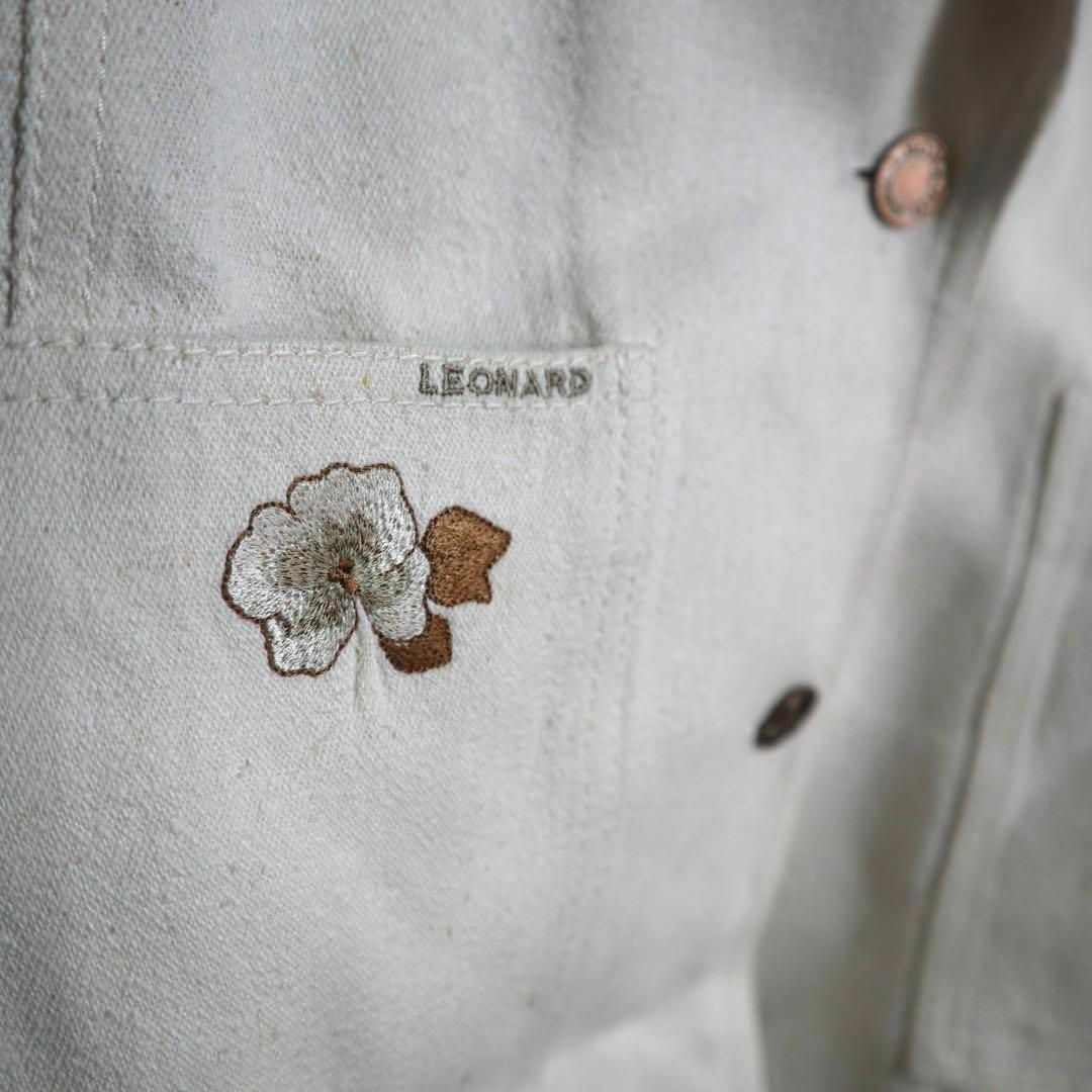 LEONARD(レオナール)の【最高級】LEONARD シルクデニム フラワー刺繍デザイン テーラードJKT レディースのジャケット/アウター(テーラードジャケット)の商品写真