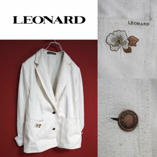 レオナール(LEONARD)の【最高級】LEONARD シルクデニム フラワー刺繍デザイン テーラードJKT(テーラードジャケット)