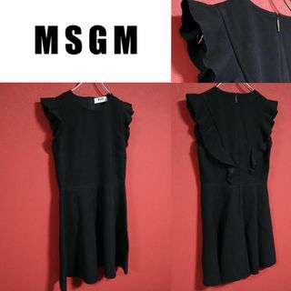 エムエスジイエム(MSGM)の【極美品】MSGM エムエスジイエム デザイン ノースリーブ ワンピース(ロングワンピース/マキシワンピース)