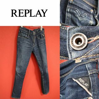 リプレイ(Replay)の【希少デザイン】REPLAY ロゴボタン ステッチ ベルトループ デニムパンツ(デニム/ジーンズ)