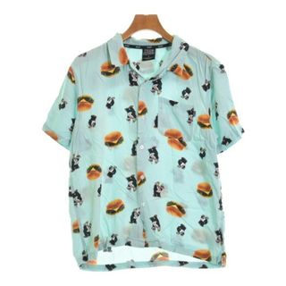 ハフ(HUF)のHUF ハフ カジュアルシャツ S 水色x黒x茶系等(総柄) 【古着】【中古】(シャツ)