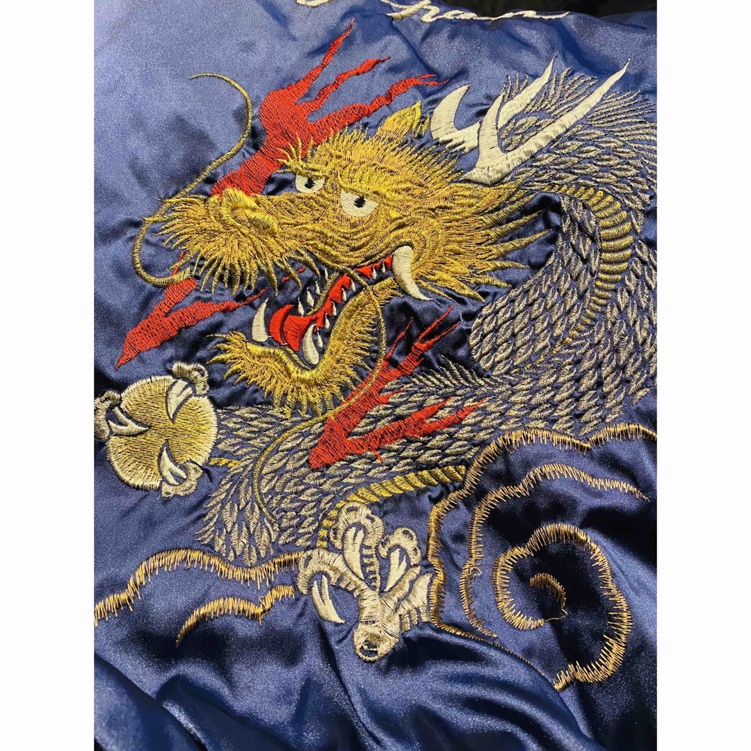 【入手困難】スカジャン 日本製 刺繍 和柄 龍 大きいサイズ ビックシルエット