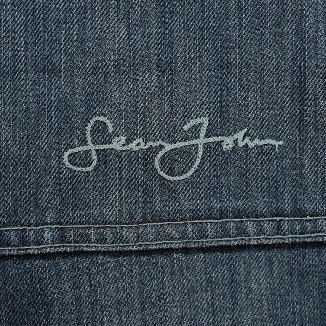 Sean John(ショーンジョン)のW36 ショーンジョンロゴ刺繍 極太バギーデニムボトム ネイビー 紺 ブルー メンズのパンツ(デニム/ジーンズ)の商品写真