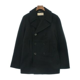 SAINT LAURENT PARIS ピーコート -(M位) 黒 【古着】【中古】(ピーコート)