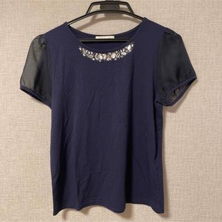 エージーバイアクアガール(AG by aquagirl)のビジュー付き オシャレTシャツ(Tシャツ(半袖/袖なし))