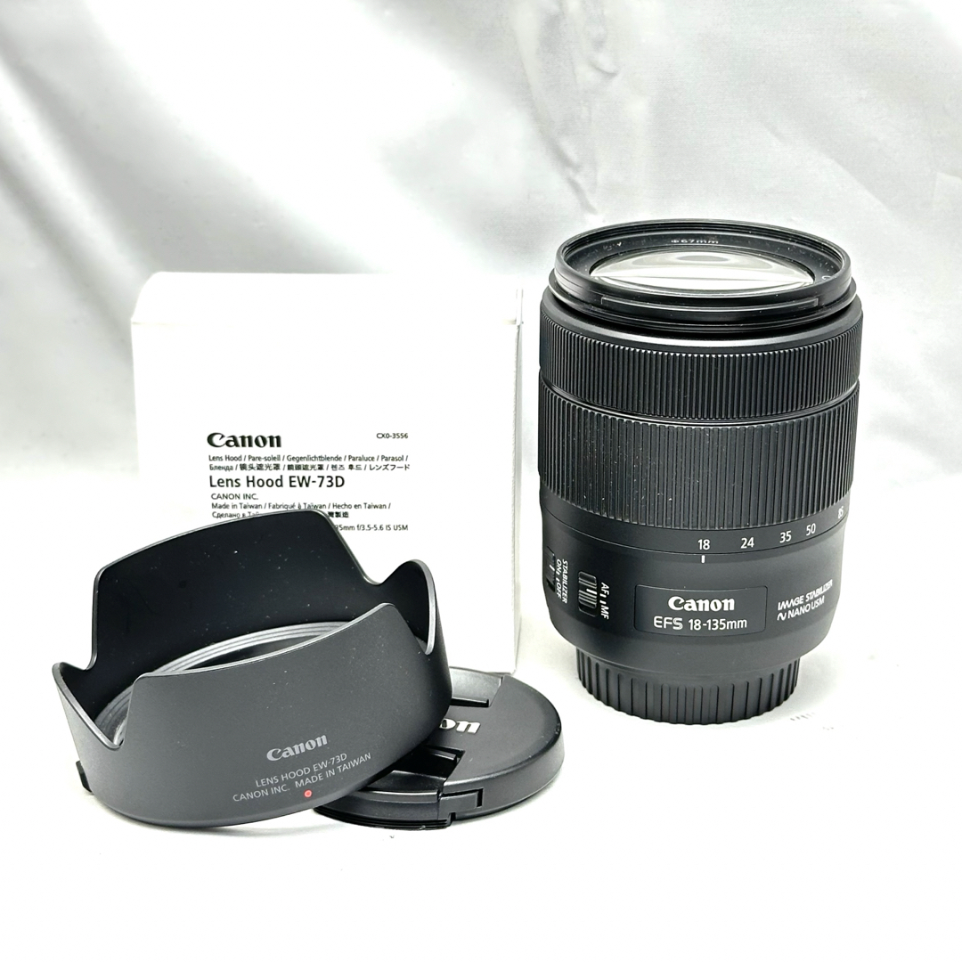 APS-C焦点距離美品！EF-S 18-135mm F3.5-5.6 IS USM♪フード付き