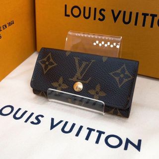 ルイヴィトン(LOUIS VUITTON)の【極美品】ルイヴィトン 62631 ミュルティクレ4 モノグラム キーケース 茶(キーケース)