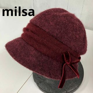 ミルサ(milsa)のmilsa ミルサ　ハット　リボン　切り替え　古着女子(ハット)