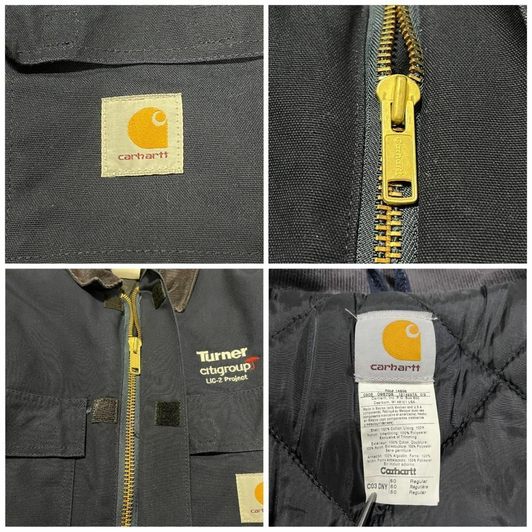 カーハート ダックジャケット ブルゾン 企業ロゴ 2XL相当 50 ネイビー 紺