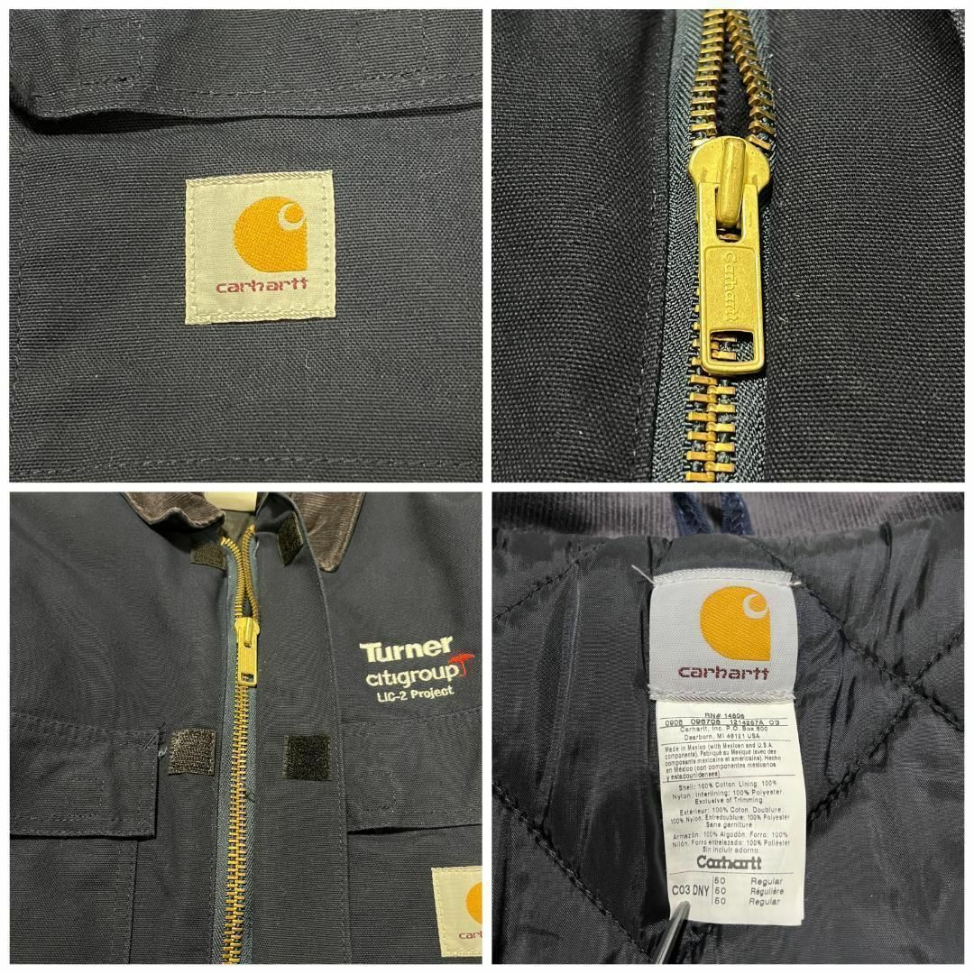 carhartt(カーハート)のカーハート ダックジャケット ブルゾン 企業ロゴ 2XL相当 50 ネイビー 紺 メンズのジャケット/アウター(ブルゾン)の商品写真