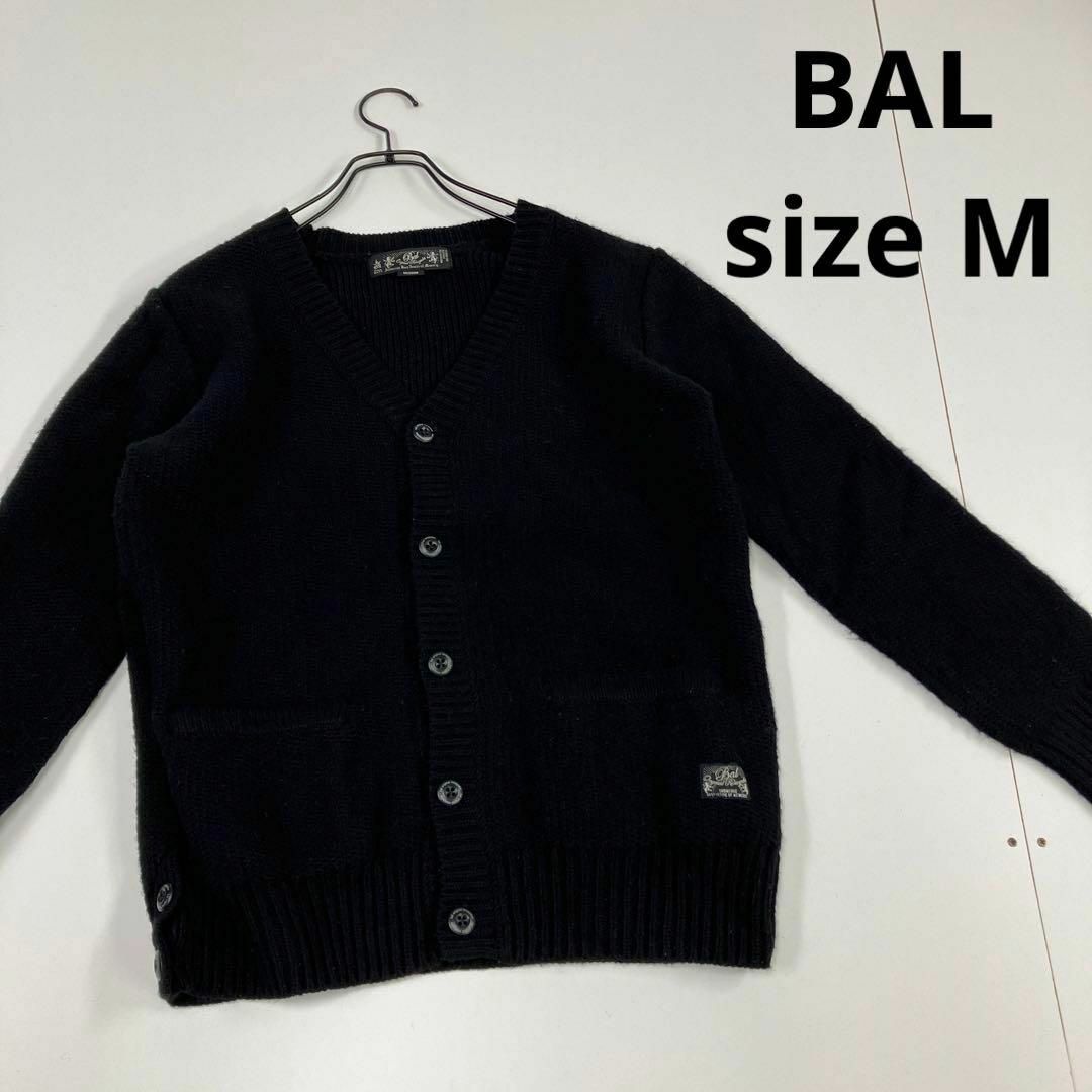 BAL(バル)のBAL バル　カーディガン　カウチン　ブラック　肉厚　90's 00's 古着 メンズのトップス(カーディガン)の商品写真