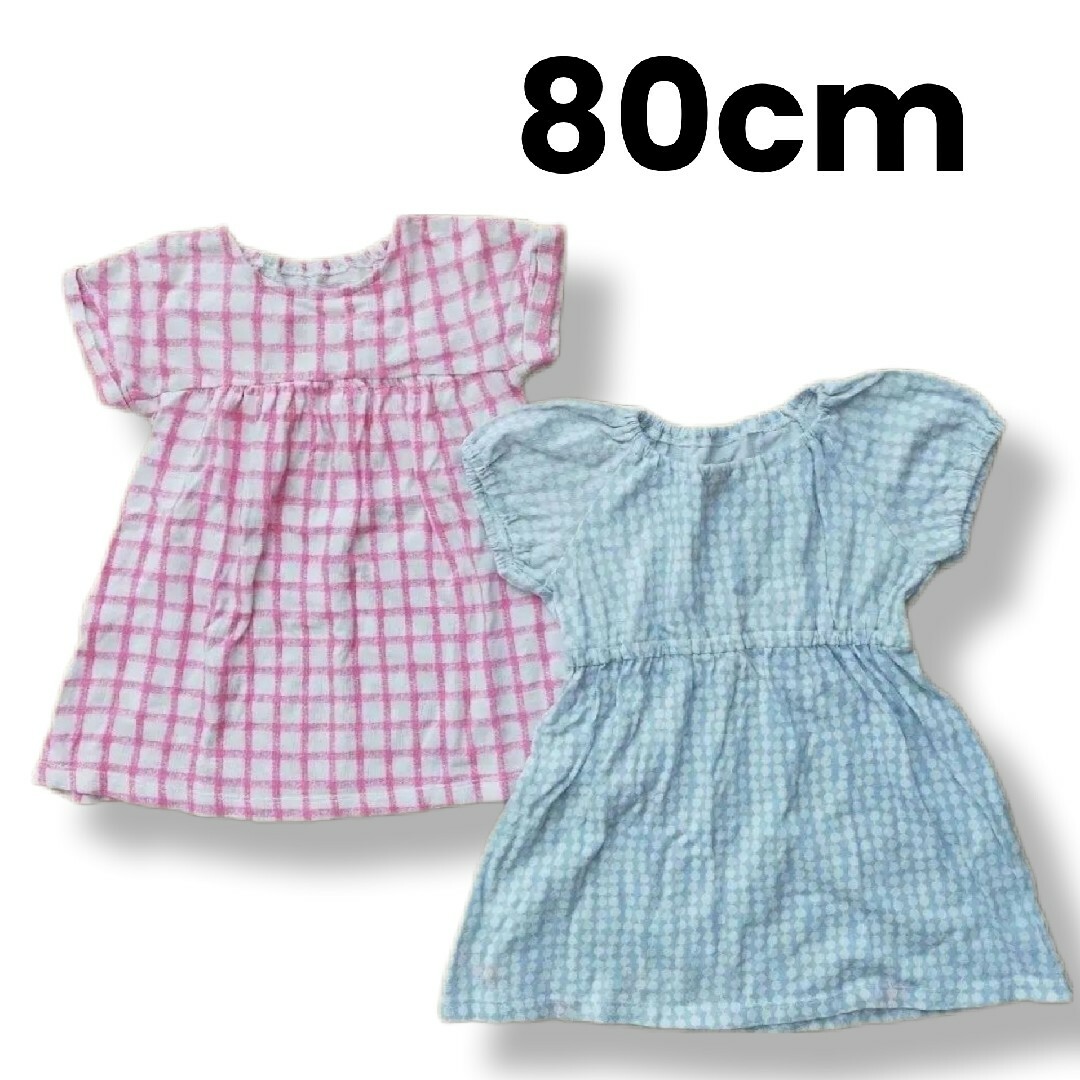 UNIQLO(ユニクロ)のワンピース　2枚セット キッズ/ベビー/マタニティのベビー服(~85cm)(ワンピース)の商品写真