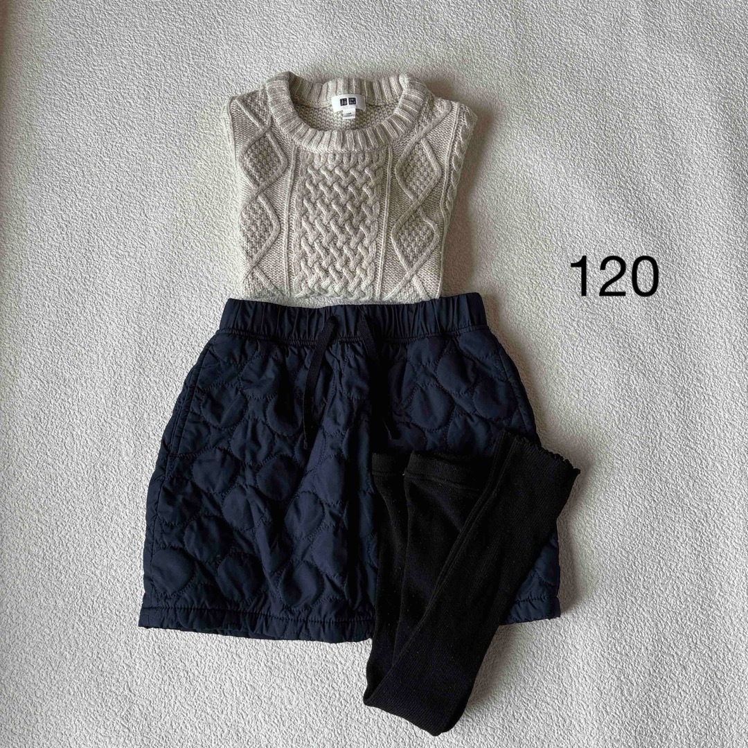 UNIQLO(ユニクロ)のユニクロ120 コーデ キッズ/ベビー/マタニティのキッズ服女の子用(90cm~)(ニット)の商品写真