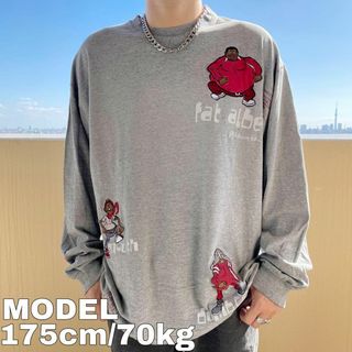 フブ(FUBU)のFUBU フブ ロンT Tシャツ ファットアルバート キャラクター XL グレー(Tシャツ/カットソー(七分/長袖))