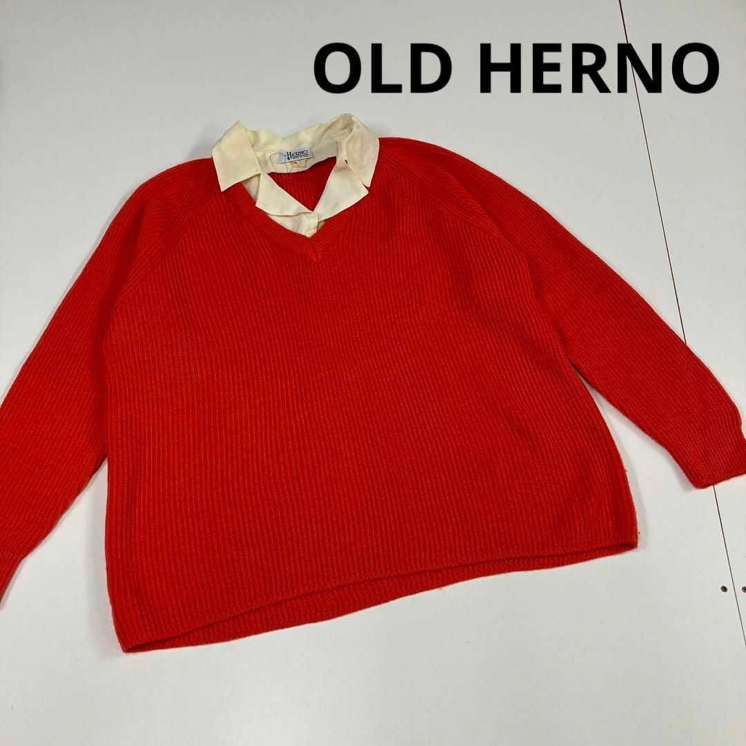 HERNO(ヘルノ)のHERNO ヘルノ　ニット　モヘア　リブ　2way 古着女子 レディースのトップス(ニット/セーター)の商品写真