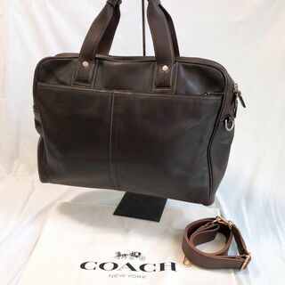 コーチ(COACH)の【美品】コーチ 70094 2way ビジネスバック レザー 茶 A4可 手提げ(ビジネスバッグ)