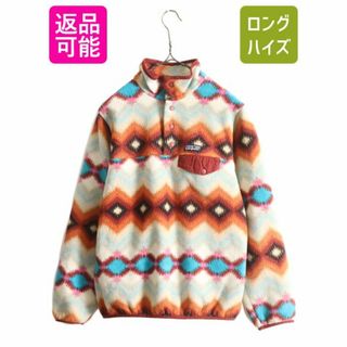 パタゴニア(patagonia)の16年製 パタゴニア 総柄 ライトウェイト シンチラ スナップT レディース M / 古着 PATAGONIA プルオーバー フリース ジャケット ネイティブ(ブルゾン)