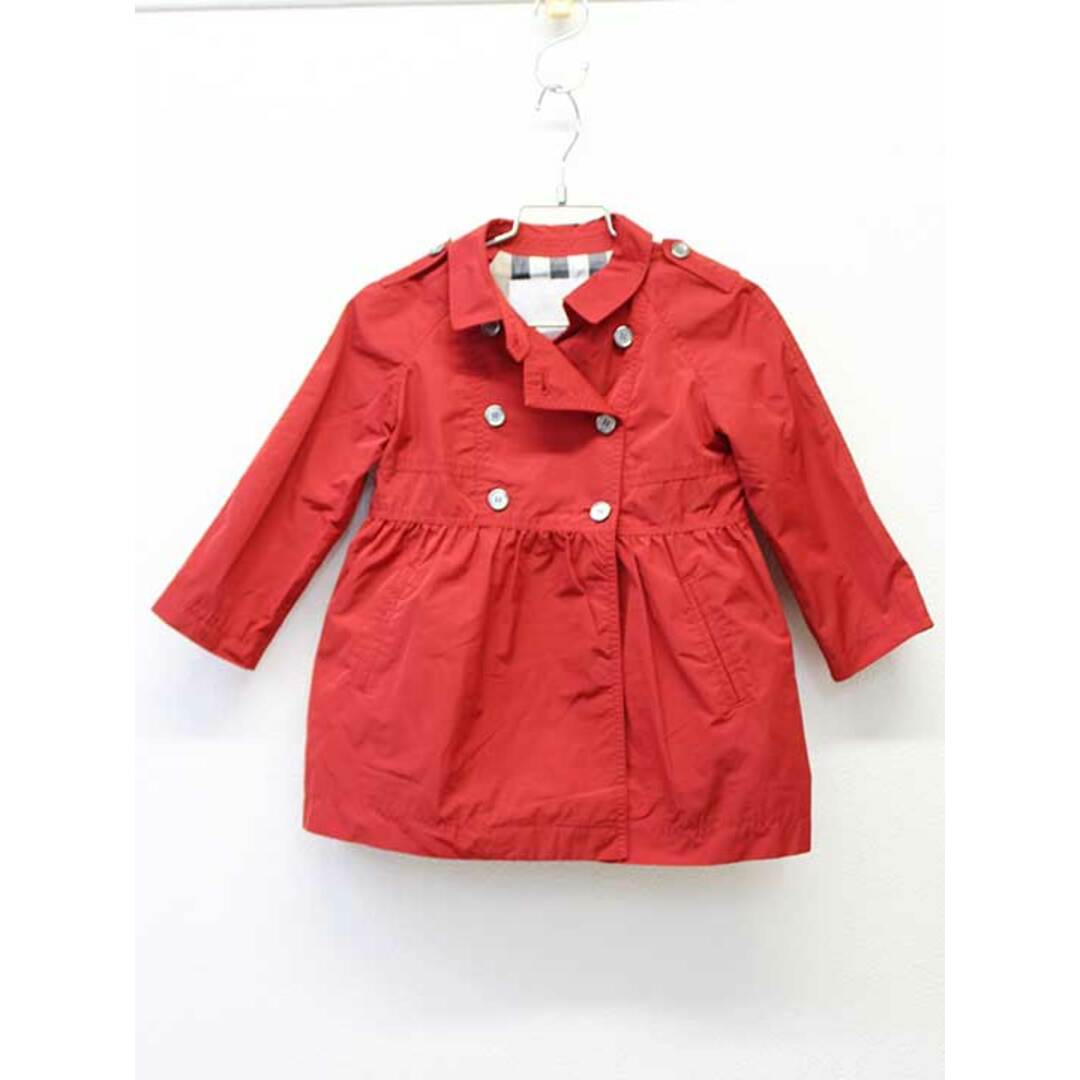 BURBERRY(バーバリー)の▼バーバリー/BURBERRY▼92cm トレンチコート 赤 【中古】子供服 キッズ kids 女の子 春秋 020132 otr キッズ/ベビー/マタニティのキッズ服女の子用(90cm~)(ジャケット/上着)の商品写真