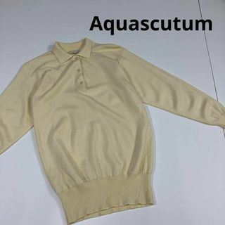 アクアスキュータム(AQUA SCUTUM)のAquascutum アクアスキュータム　ポロシャツ　ロンT ウール　古着女子(ポロシャツ)