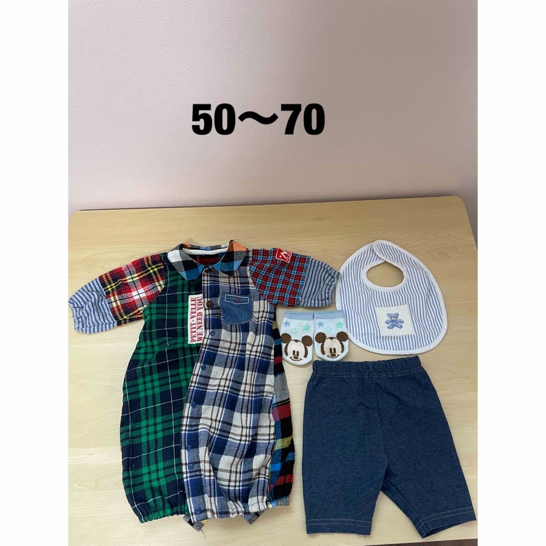 男の子　50〜70 ４点セット キッズ/ベビー/マタニティのベビー服(~85cm)(ロンパース)の商品写真