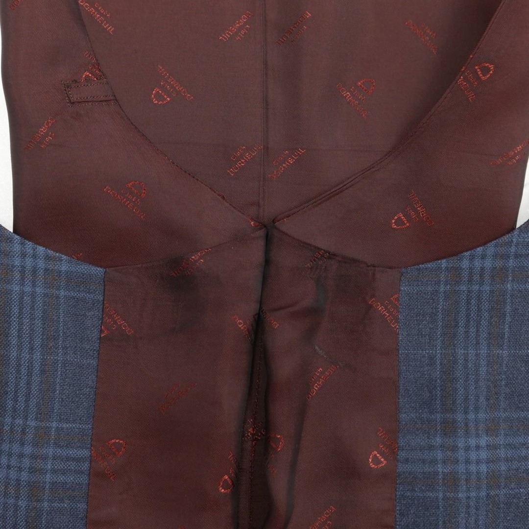 【中古】ドーメル DORMEUIL ウール テーラードジャケット ジレベストセット  ライトネイビーxブルー×ブラウン【サイズ46】【メンズ】 メンズのジャケット/アウター(テーラードジャケット)の商品写真