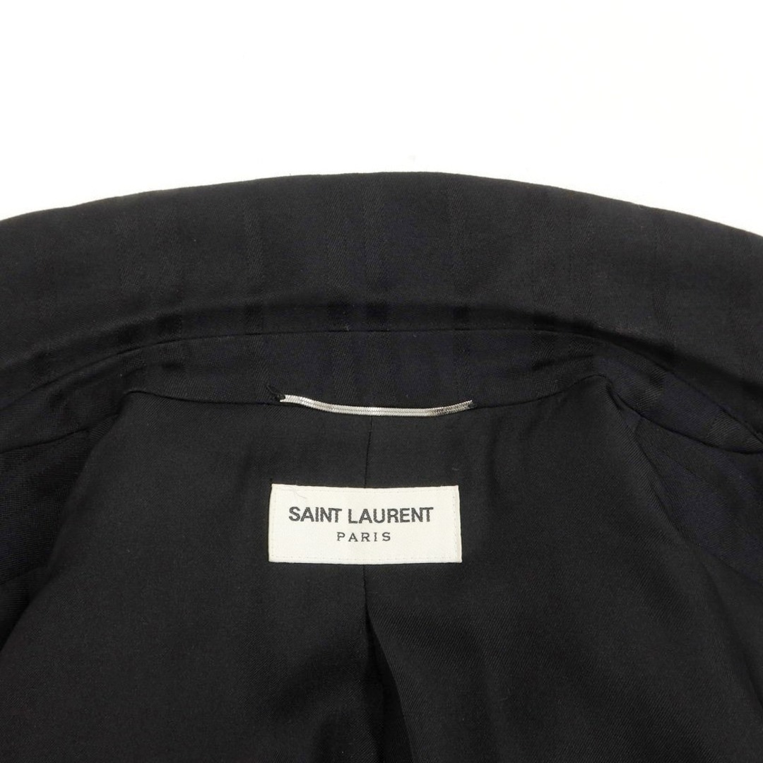 【中古】サンローランパリ SAINT LAURENT PARIS ウール シャドウストライプ カジュアルジャケット ブラック【サイズ42】【メンズ】 メンズのジャケット/アウター(テーラードジャケット)の商品写真