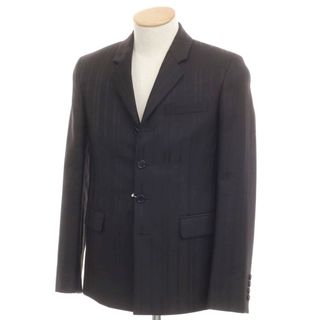 【中古】サンローランパリ SAINT LAURENT PARIS ウール シャドウストライプ カジュアルジャケット ブラック【サイズ42】【メンズ】(テーラードジャケット)