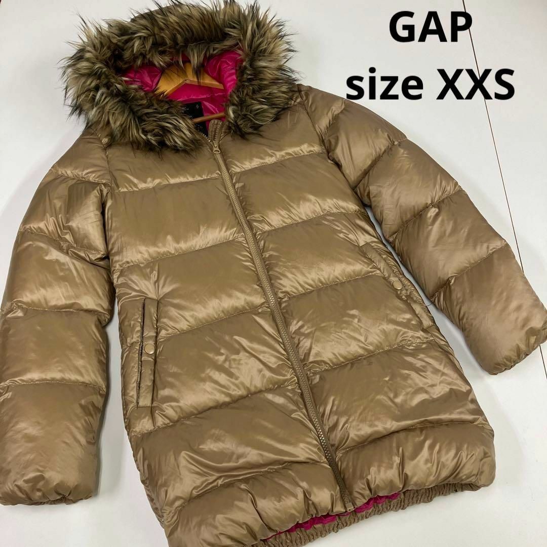 GAP(ギャップ)のGAP ダウンコート　ダウンジャケット　ファー　古着　ナイロン　XXS レディースのジャケット/アウター(ダウンジャケット)の商品写真